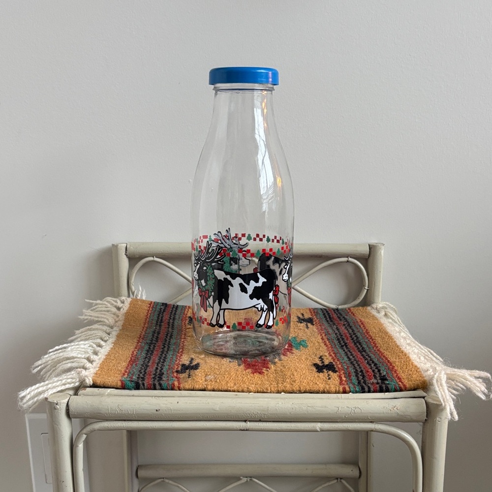Festive Christmas Cow Bottle